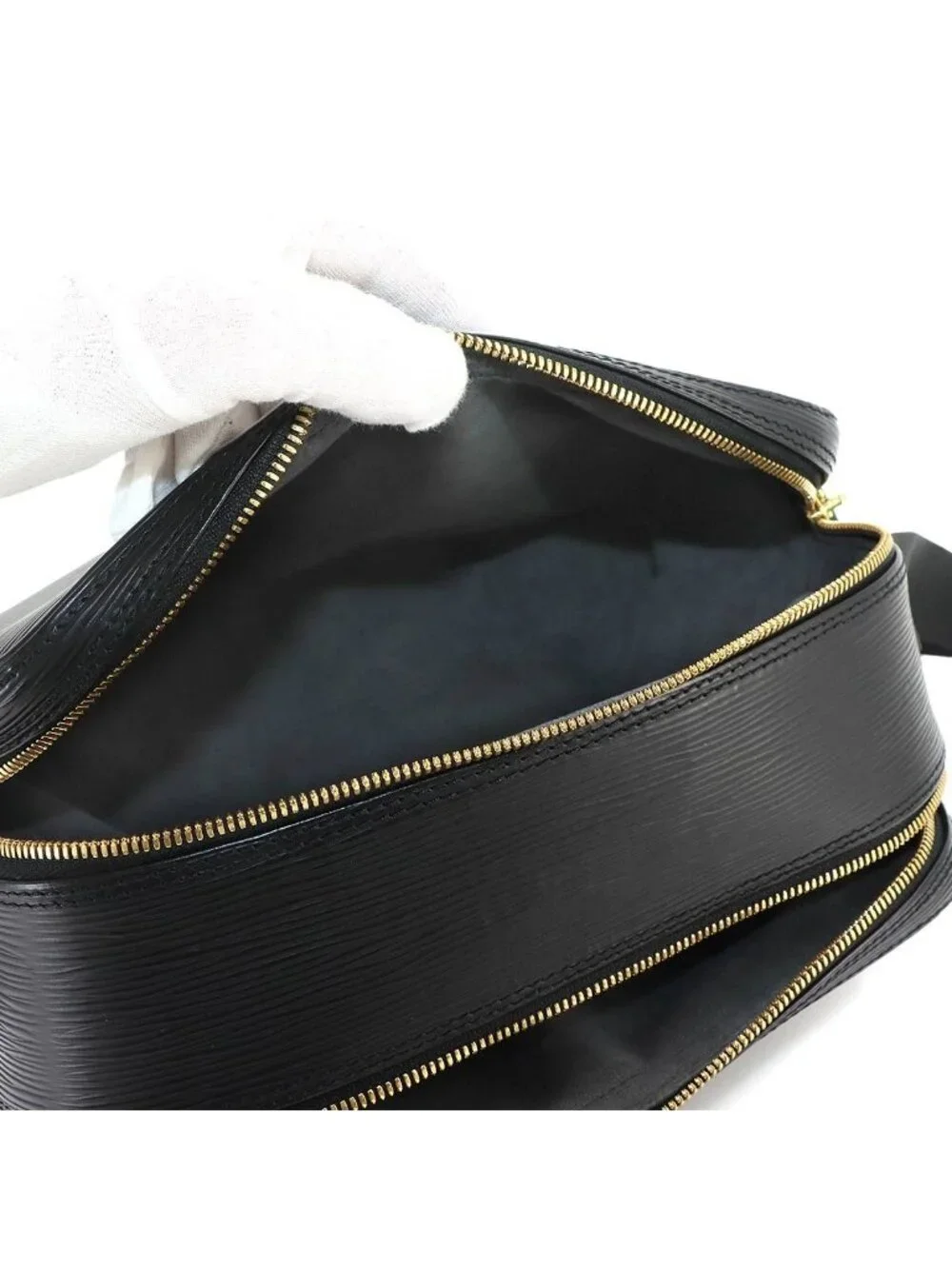 Louis Vuitton Epi Reporter Personal Shoulder Bag Leather Noir Gold